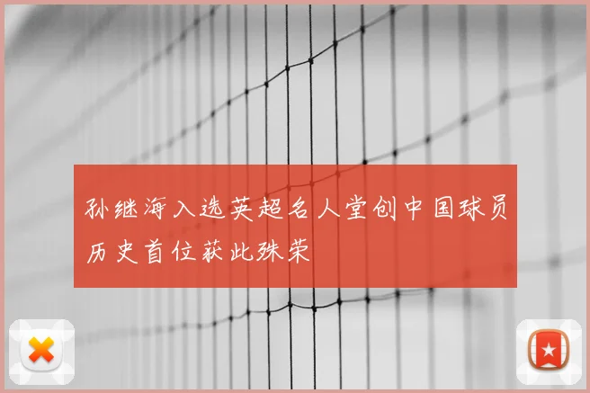 孙继海入选英超名人堂创中国球员历史首位获此殊荣